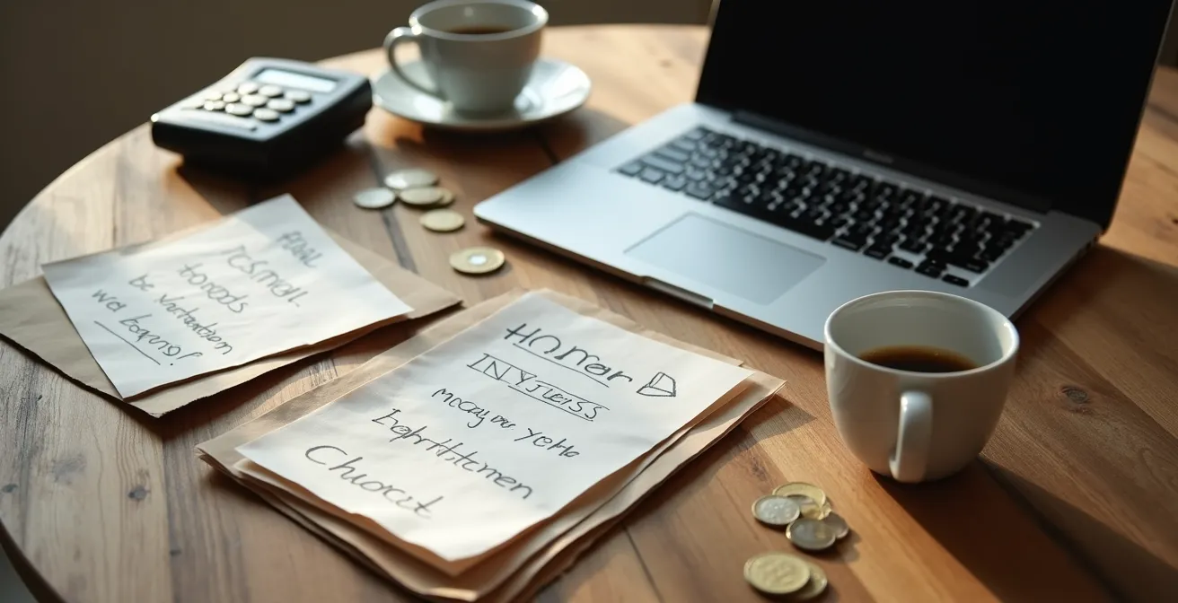 Tableau Excel sur ordinateur portable montrant la répartition équitable des chambres et coûts